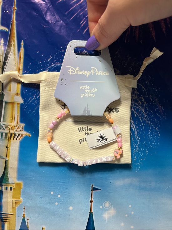 Little Words Project Jewelry - Disney Parks Little Words Halloween Minnie Pumpkin Trick or Treat Bracelet